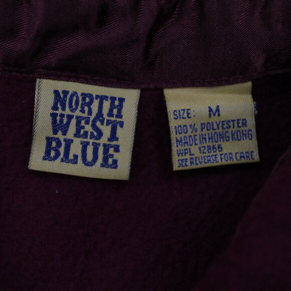 Vintage North West Blue Shirt Mens Medium Red Polyester Double Pocket L/S Button - Picture 7 of 11